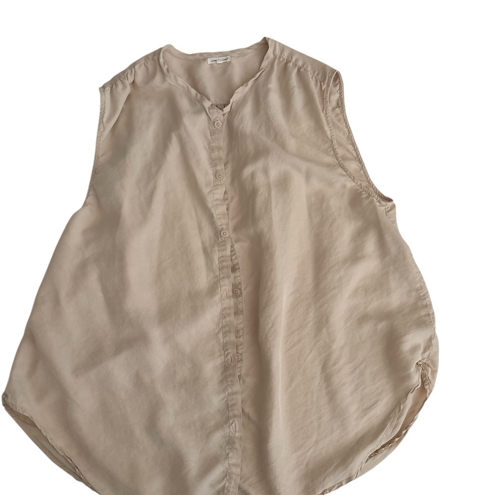 Casual Sleeveless Tan Blouse